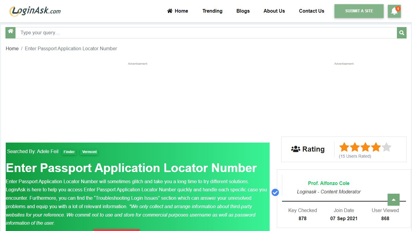 Enter Passport Application Locator Number Quick and Easy Solution