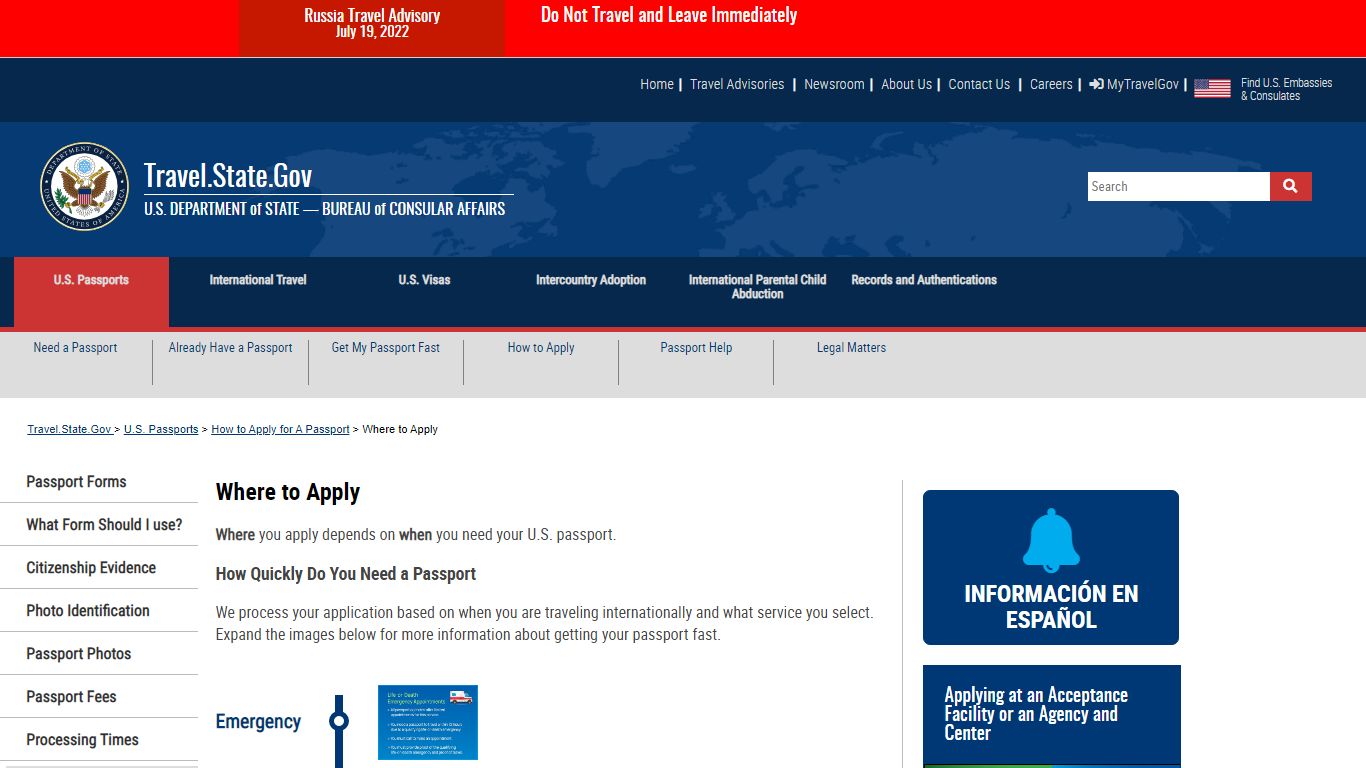 Where to Apply - United States Department of State